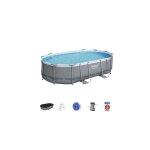 Bestway - 56448 steel pro max piscine ovale hors sol 488x305x107 cm avec cadre pompe filtre e'chelle ...