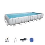 Bestway 56623 power steel piscine hors sol rectangulaire 956x488x132 cm avec pompe filtre a' sable e'chelle ...