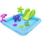 Bestway ? aire de jeux pataugeoire fantastic aquarium 239 x 206 x 86 cm ? toboggan amovible ? vanne de ...