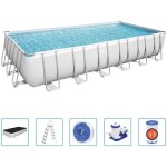 Bestway - ensemble de piscine power steel rectangulaire 732x366x132 cm