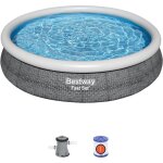 Bestway - piscine gonflable pour enfants fast set design rotin 366x76 cm avec purateur  cartouche ...
