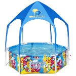 Bestway - piscine gonflable pour enfants steel pro toit splash - in - shade Ø183x51 cm animaux marins ... Bestway - piscine gonflable pour enfants steel pro toit splash - in - shade Ø183x51 cm animaux marins ...