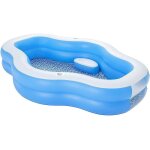 Bestway - piscine gonflable pour enfants 270x198x51 cm bleu avec fentre transparente plus de 6 ans