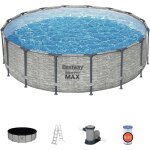 Bestway - piscine hors sol ronde steel pro max 488 x 122 cm d�cor pierres