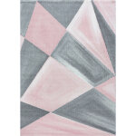 Beta - pastel - tapis couleur pastel (rose et gris - 120x170cm)
