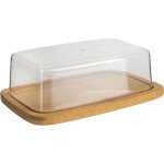 Beurrier d�co  bambou  20cm transparent & naturel