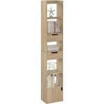 Woltu - bibliothque 24p x 33l x 181h cm, meuble de rangement en bois compos, pour salon chambre bureau, ...