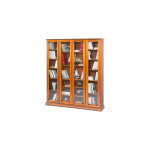 Beaux meubles pas chers - bibliothque louis philippe 4 portes vitres en finition merisier - florie