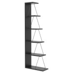 Biblioth�que �troite en m�tal anthracite, style industriel, 50x150x22 cm, pour salon moderne ou bureau ...