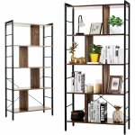 Relax4life - bibliothque  5 niveaux avec cadre mtallique et pieds rglables, tagre de rangement ...