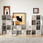 Biblioth�que 8 compartiments ? 4 ouverts et 4 avec porte ? dimensions 120x30x60cm ? panneaux de particules ...
