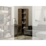 Biblioth�que d'angle 5 niveaux bois noyer kalo a l 60cm