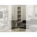 Biblioth�que d'angle 5 niveaux fr�ne blanc kalo a l 60cm