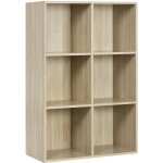 Woltu - bibliothque armoire tagre de rangement en mdf, 6 cubes compartiments, 60x29, 5x89cm, chne ...