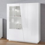 Bibliothque armoire vitrine moderne design blanc vega bias