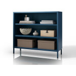 Biblioth�que basse luca, 1000 x 900 x 350 mm, modern: bleu marine