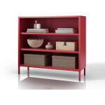 Biblioth�que basse luca, 1000 x 900 x 350 mm, modern: rouge