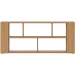 Bibliothque basse ouverte design finition bois clair chne l167. 5 cm musso