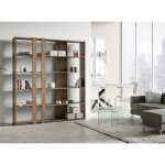 Bibliothèque bois foncé noyer bamka 178 cm Bibliothèque bois foncé noyer bamka 178 cm