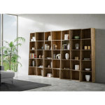 Bibliothèque bois noyer déstructurée brika 317 cm Bibliothèque bois noyer déstructurée brika 317 cm