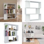 Biblioth�que / cloison blanc 80x24x96 cm bois d'ing�nierie - biblioth�que blanche - biblioth�que moderne ...