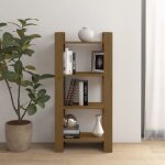 Biblioth�que / cloison marron miel 60x35x125 cm bois massif
