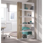 Biblioth�que columbia, biblioth�que double face avec 5 �tag�res, �tag�re de s�paration de bureau ou de ...