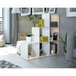Dmora - bibliothque dbarth, bibliothque double face  6 compartiments, tagre de sparation de bureau, ...