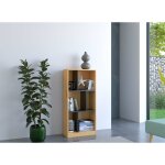 Deco in paris - biblioth�que design en bois noir et ch�ne 6 niches ofelia