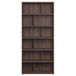 Biblioth�que design finition bois fonc� noyer l92 cm epure