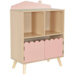 Biblioth�que enfant 2 �tag�res 2 portes. rose