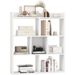 Costway - bibliothque tagre 7 compartiments ouverte, meuble de rangement  4 niveaux, dispositifs ...