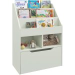 Homcom - biblioth�que �tag�re multi - rangement 3 �tag�res 2 niches grand tiroir mdf vert clair