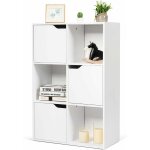 Costway - bibliothque tagre de rangement 6 cases, armoire de rangement avec 3 cubes ouverts 28 x 28 ...