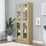 Bibliothque tagre de rangement - armoire  vitrine pour bureau salon chambre cuisine chne sonoma ...