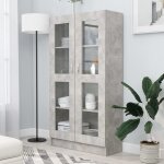 Bonnevie - bibliothque tagre de rangement - armoire  vitrine pour bureau salon chambre cuisine gris ...