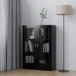 Bonnevie - bibliothque tagre de rangement - armoire  vitrine pour bureau salon chambre cuisine noir ...