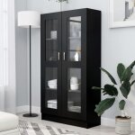 Bonnevie - bibliothque tagre de rangement - armoire  vitrine pour bureau salon chambre cuisine noir ...