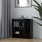 Bibliothque tagre de rangement - armoire  vitrine pour bureau salon chambre cuisine noir 82, 5x30, ...