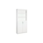 Sans marque - bibliothque haute de bureau blanc h 200 - blocs tiroirs et portes battantes en option ...