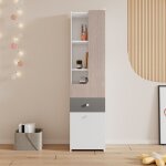 Biblioth�que haute, �tag�re pour adolescent avec porte en l, avec tiroir, armoires de rangement, portes ...