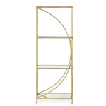 Bibliothèque en métal doré et verre - moon Bibliothèque en métal doré et verre - moon