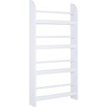 Homcom - biblioth�que murale 4 �tag�res avec barres supports - 59 x 12 x 113 cm - mdf bois blanc