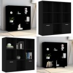 Bibliothque noir 98x30x98 cm bois d?ingnierie - bibliothque noire - bibliothque moderne - bibliothque ...