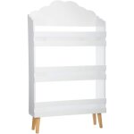 Librerie pour enfants douceur nuage blanc h100cm ? tagre en bois mdf  3 niveaux avec pieds en bois, ...