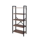 Bibliothque sanitec  5 tagres en bois et mtal, 62 cm (l) x 29, 5 cm (p) x 130 cm (h)