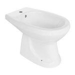 Bidet sur pied en porcelaine blanche motif foug�re