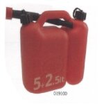 Bidon de carburant et d'huile rouge double usage 5lt + 2, 5lt avec tube d'extension 019100