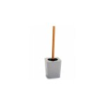 Balai brosse wc plastique gris et bambou