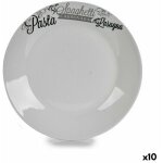 Bigbuy set de 10 assiettes en porcelaine noir et blanc
